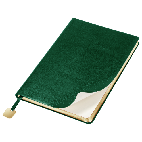 Ежедневник Flexy Buffalo А5, зеленый с золотистым срезом, недатированный, в гибкой обложке