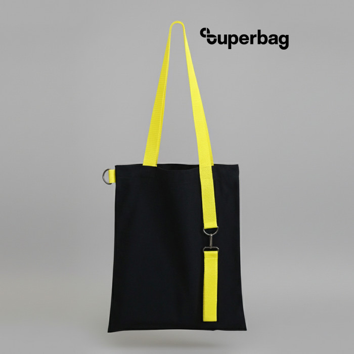 Шоппер Superbag black с ремувкой 4sb (чёрный с жёлтым)