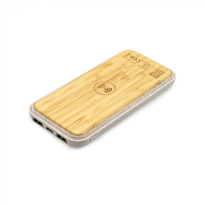 Внешний аккумулятор Tambuko с беспроводной зарядкой, 10000 mAh, белый Внешний аккумулятор Tambuko с беспроводной зарядкой, 10000 mAh, белый