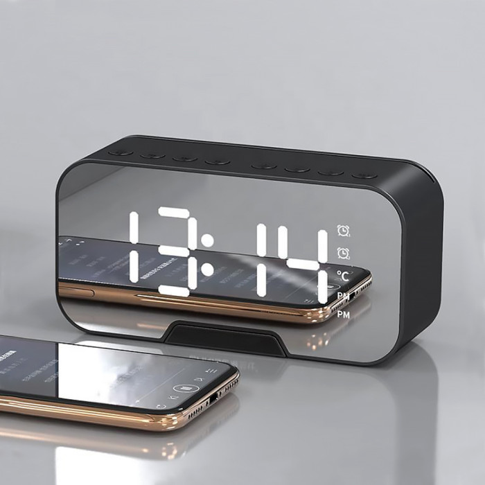 Часы-метеостанция Allora с Bluetooth колонкой функцией Hands free, черные Часы-метеостанция Allora с Bluetooth колонкой функцией Hands free, черные