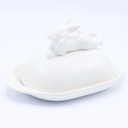 Маслёнка с кроликом, 380 мл, Белый