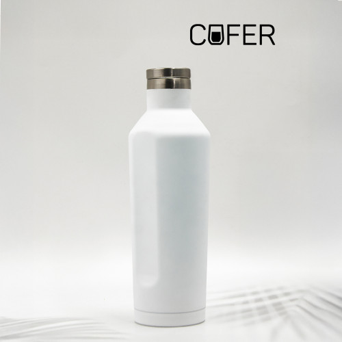 Термобутылка E-shape софт-тач (белый)