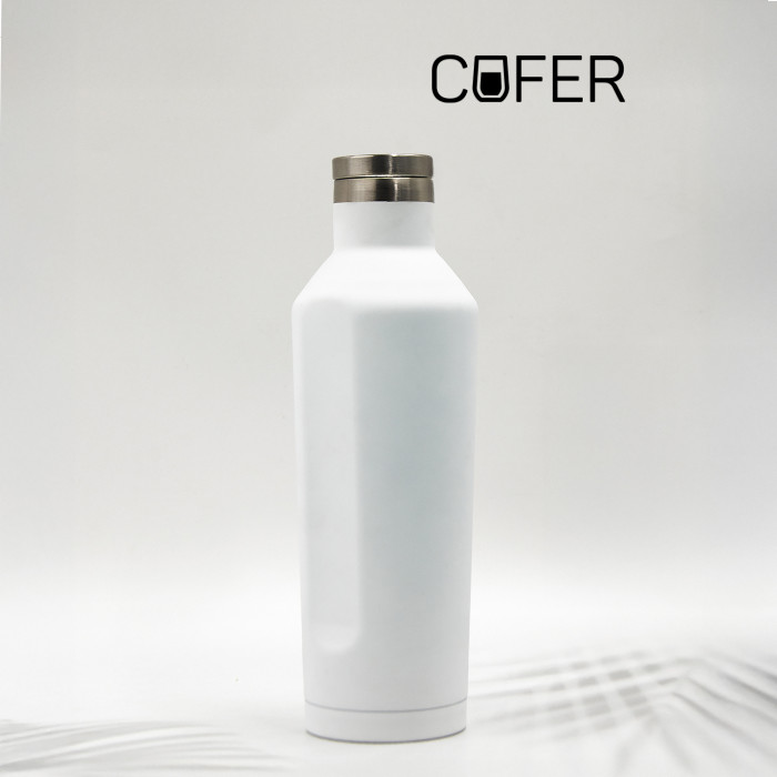 Термобутылка E-shape софт-тач (белый)