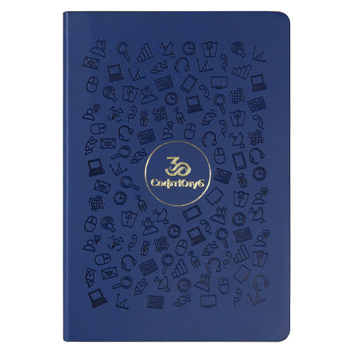 Ежедневник Flexy Latte Color Print Sample СофтКлуб А5, синий, недатированный, в гибкой обложке