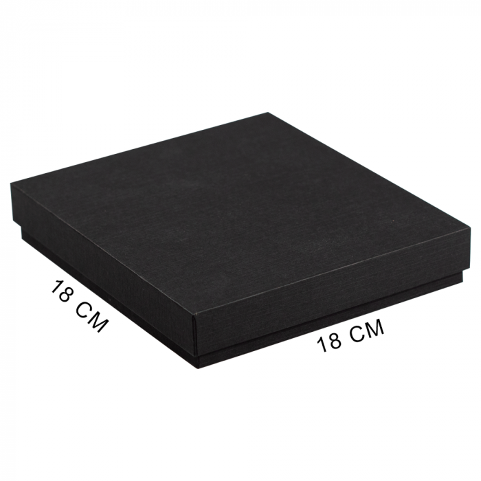 Коробка подарочная, размер 18*18*2 см, Solution Superior Linen, черная, бежевый ложемент под индивидуальную вырубку