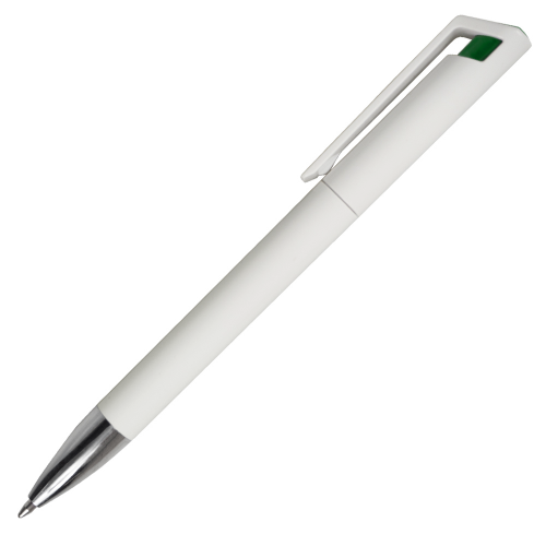 Ручка шариковая Gracia, пластиковая, молочно-белая/зеленая