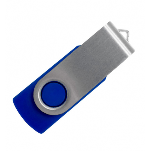 Флеш накопитель USB 2.0 Twister 32GB, пластик Софт Тач/металл, синий/серебристый