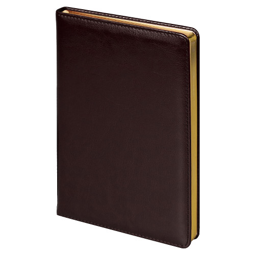 Ежедневник City Nebraska Tennessee A5, недатированный, коричневый с золотистым срезом