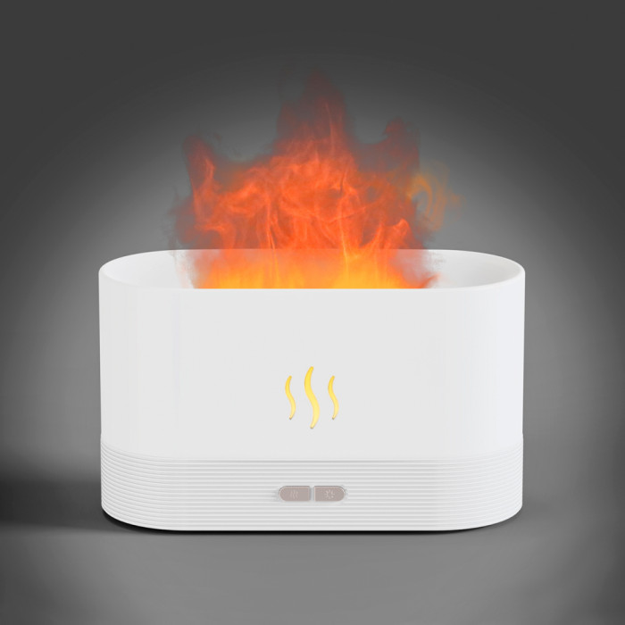 Светодиодный USB увлажнитель-ароматизатор Flame, белый Светодиодный USB увлажнитель-ароматизатор Flame, белый