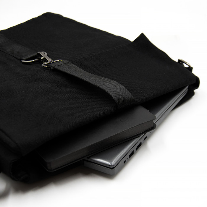 Шоппер Superbag Companion, с тремя отделениями, боковым креплением (карабин) и карманом (черный)