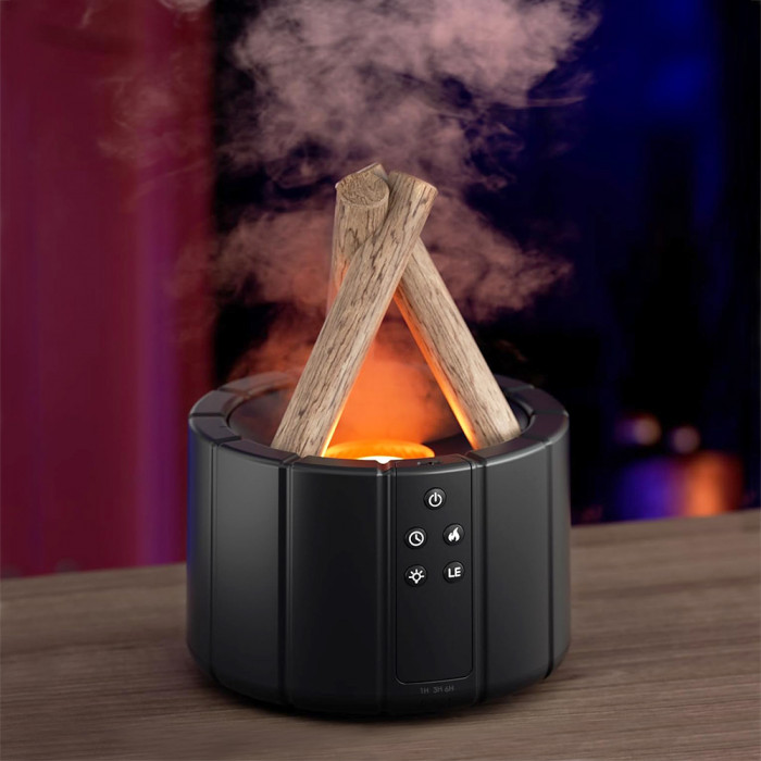 Светодиодный USB увлажнитель-аромадиффузор Bonfire с пультом Д/У, чёрный Светодиодный USB увлажнитель-аромадиффузор Bonfire с пультом Д/У, чёрный