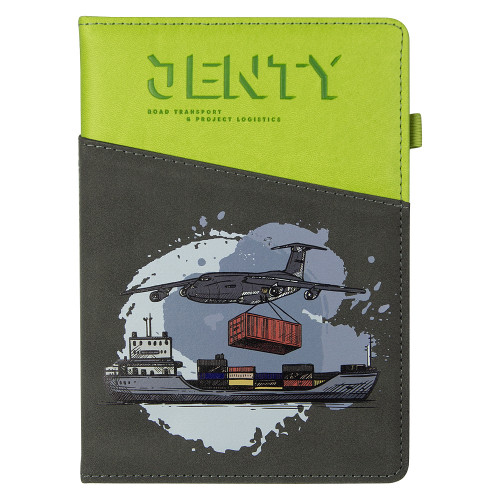 Ежедневник Smart Porta Nuba Latte Print Sample Jenty А5, серый/салатовый, недатированный, в твердой обложке