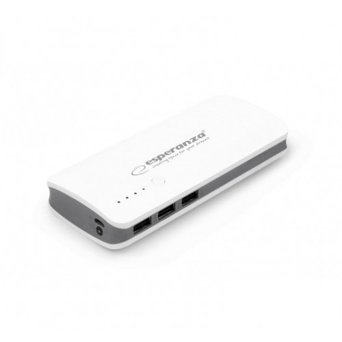 Портативное зарядное устройство Esperanza Radium, пластик, белый/серый, 8000 mAh