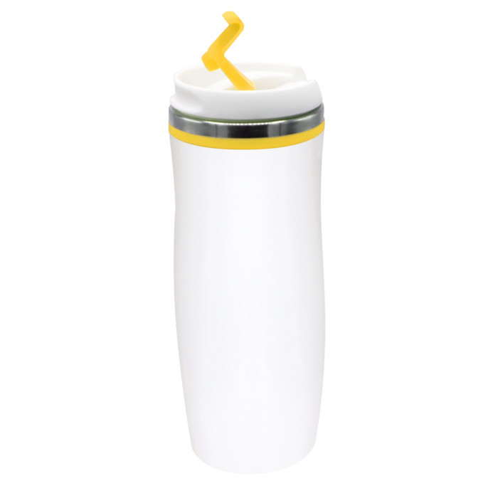 Термокружка Latte, бело-желтый Термокружка Latte, бело-желтый