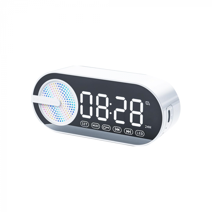 Колонка беспроводная  MyTone Sound Clock c часами,  белая