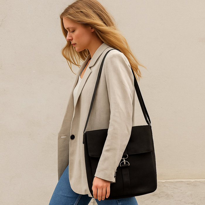 Шоппер Superbag Companion, с тремя отделениями, боковым креплением (карабин) и карманом (черный)