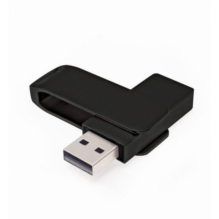 Флеш накопитель Bergamo, USB 2.0 16GB, металл, черный