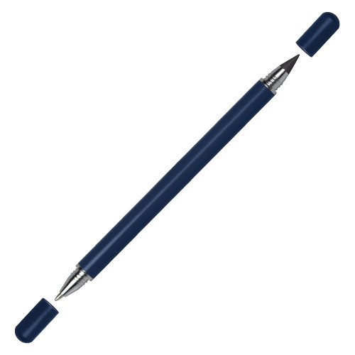 Ручка шариковая и вечный карандаш ETERNITY, металлическая, темно-синяя 7463С, матовая