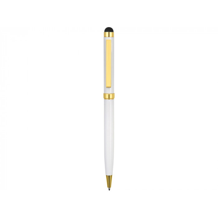 Ручка шариковая со стилусом Gold Soi Requis, металлическая, белая/золотистая