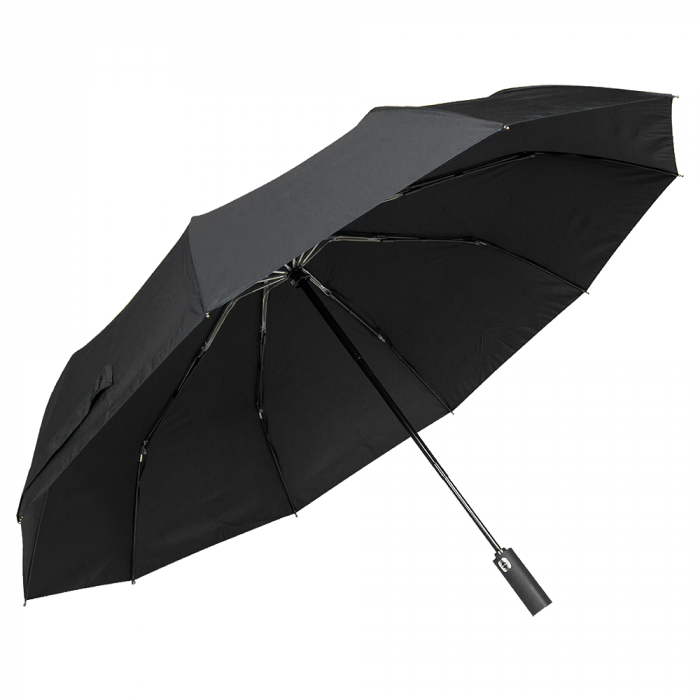Зонт складной автоматический Forest Cardiff Safeclosing, диаметр 112 см, радиус 25 дюймов, 10 панелей, с плавным закрытием, без подарочной коробки, черный
