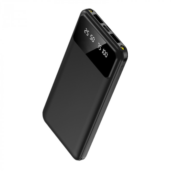 Внешний аккумулятор Dorado 10 000 mAh с фонариком, черный Внешний аккумулятор Dorado 10 000 mAh с фонариком, черный