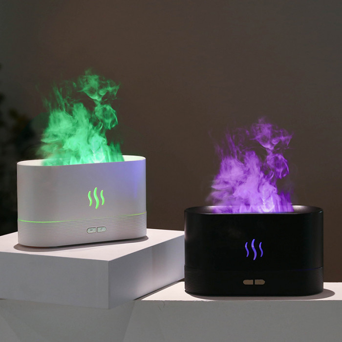 Светодиодный USB увлажнитель-ароматизатор Flame RGB, черный Светодиодный USB увлажнитель-ароматизатор Flame RGB, черный