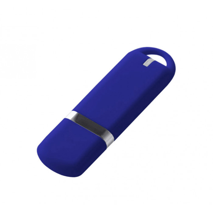 Флеш накопитель USB 2.0 Memo 16GB, пластик Софт Тач, синий/синий