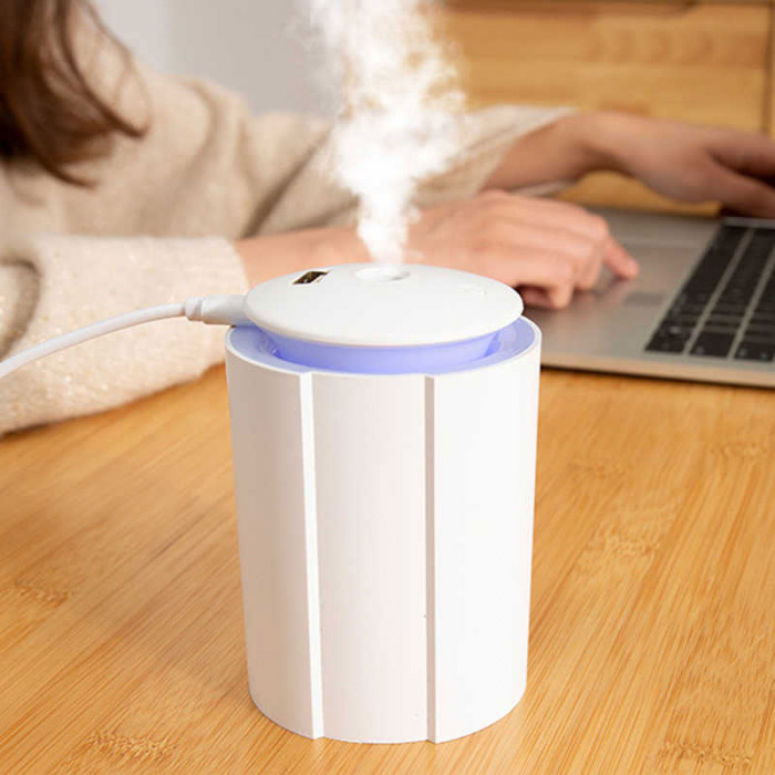 Светодиодный USB увлажнитель Foggy с подсветкой, белый Светодиодный USB увлажнитель Foggy с подсветкой, белый