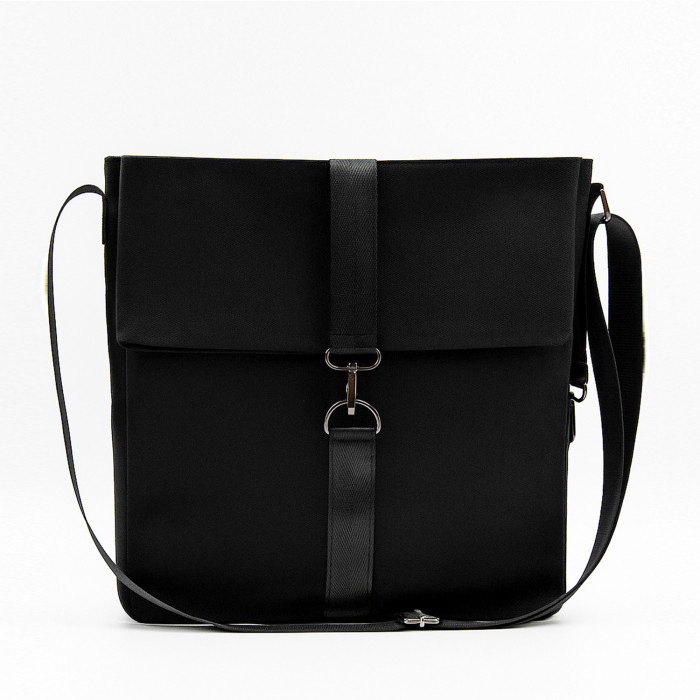 Шоппер Superbag Companion, с тремя отделениями, боковым креплением (карабин) и карманом (черный)
