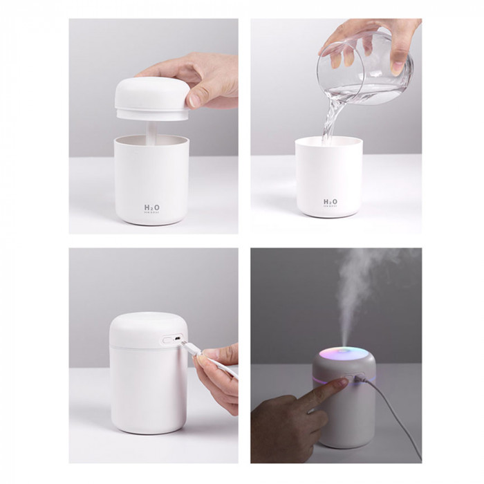 Светодиодный USB увлажнитель Aroma, белый Светодиодный USB увлажнитель Aroma, белый