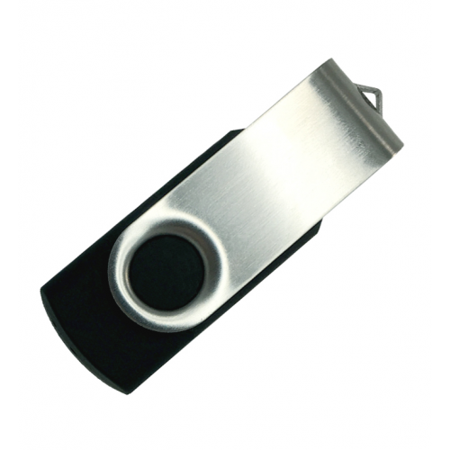 Флеш накопитель Twister 16GB, пластик Софт Тач/металл, черный/серебро