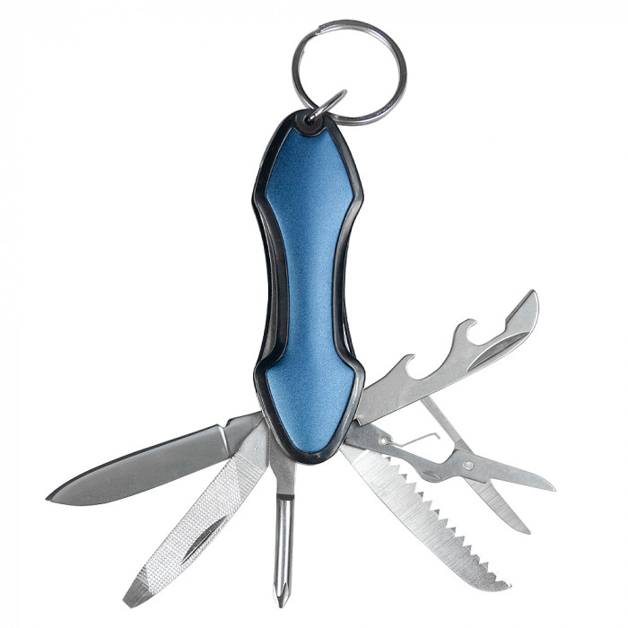 Брелок-/мультитул Tools Coin, мультифункциональный, 6 в 1, синий