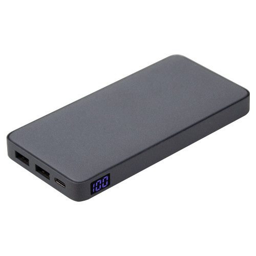 Внешний аккумулятор (powerbank) «WeCharge Velvet», 10 000 mAH, 5V -2A , c цифровым дисплеем для контроля заряда, серый