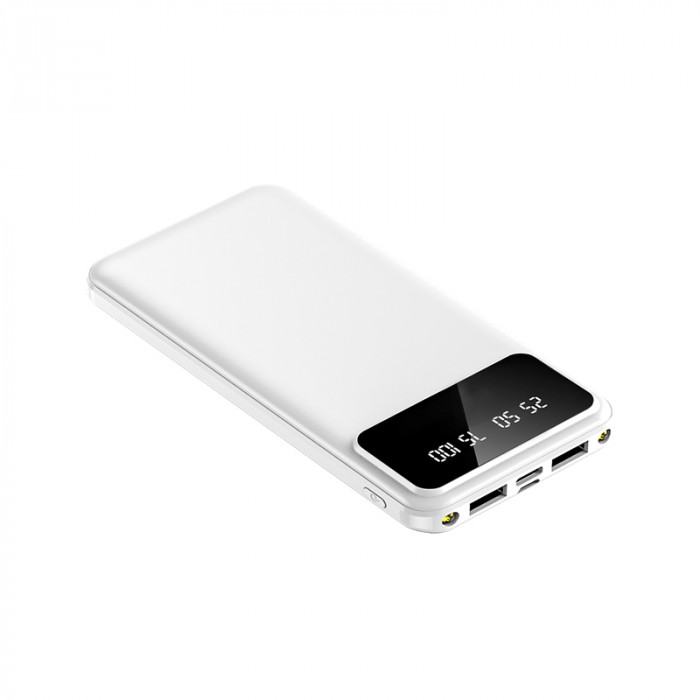 Внешний аккумулятор Dorado 10 000 mAh с фонариком, белый Внешний аккумулятор Dorado 10 000 mAh с фонариком, белый