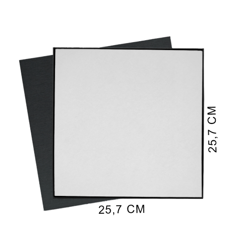 Коробка подарочная Solution Superior Alfa Fabrique, под индивидуальную вырубку, черная, 25,7x25,7x2,8 см, бежевый ложемент