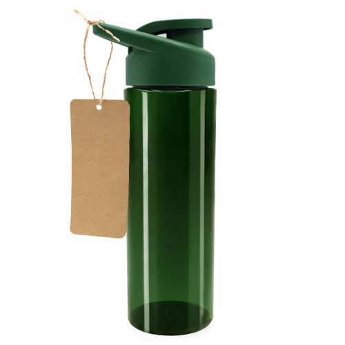 Пластиковая бутылка Ronny To Go с биркой, тёмно-зелёная
