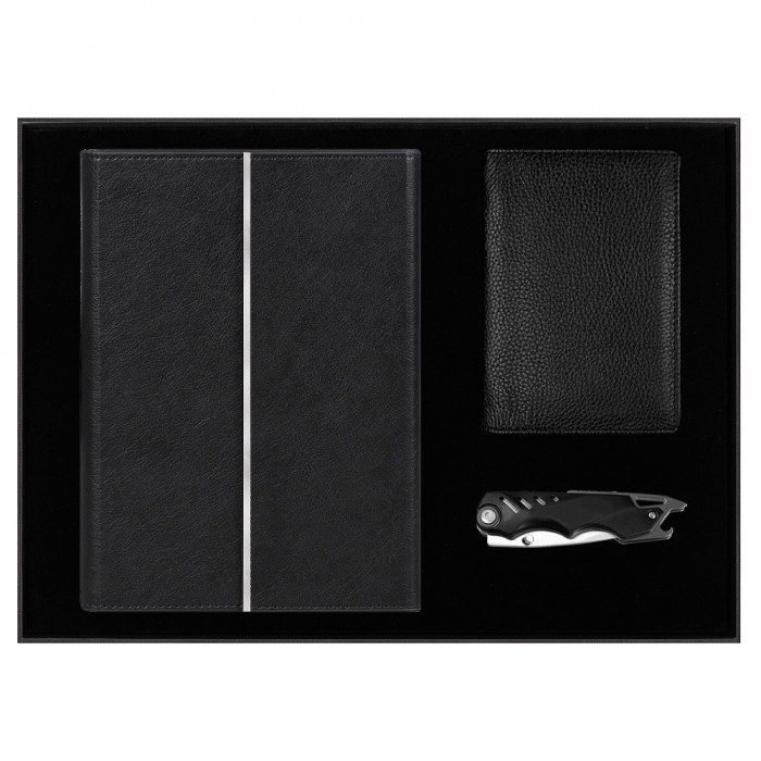 Набор подарочный Solution Prestige Trio (Ежедневник в суперобложке Country Galaxy Mocco, обложка для автодокументов Leather Sun, нож складной Tools Impression)