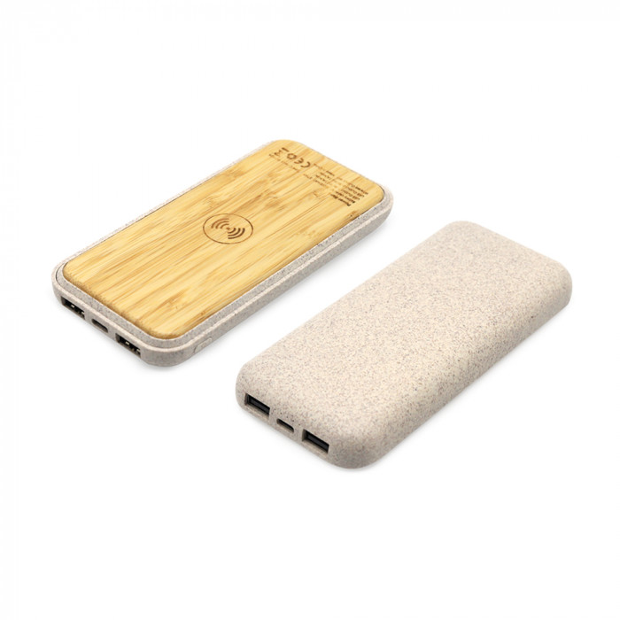 Внешний аккумулятор Tambuko с беспроводной зарядкой, 10000 mAh, белый Внешний аккумулятор Tambuko с беспроводной зарядкой, 10000 mAh, белый