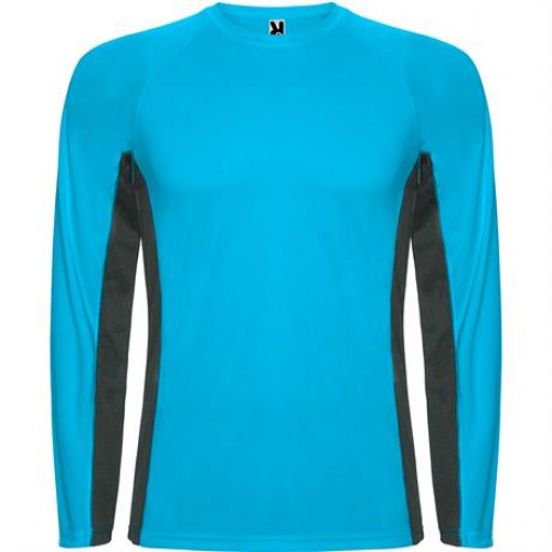 Спортивная футболка SHANGHAI L/S мужская, БИРЮЗОВЫЙ/ТЕМНЫЙ ГРАФИТ 2XL