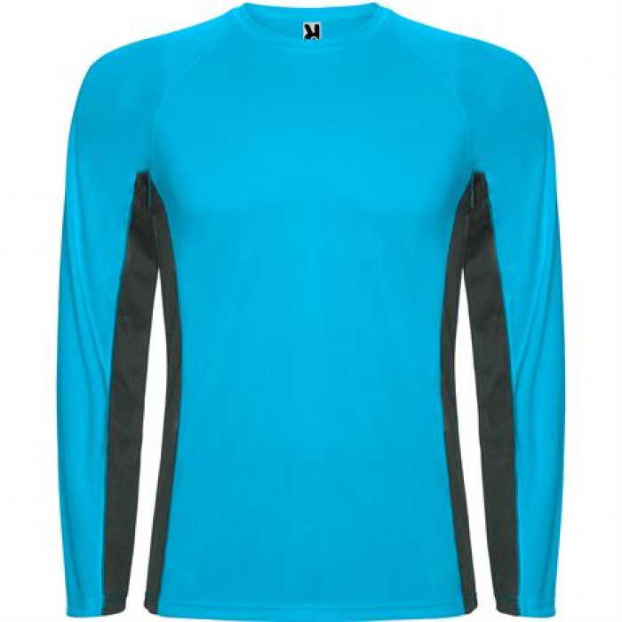 Спортивная футболка SHANGHAI L/S мужская, БИРЮЗОВЫЙ/ТЕМНЫЙ ГРАФИТ 2XL