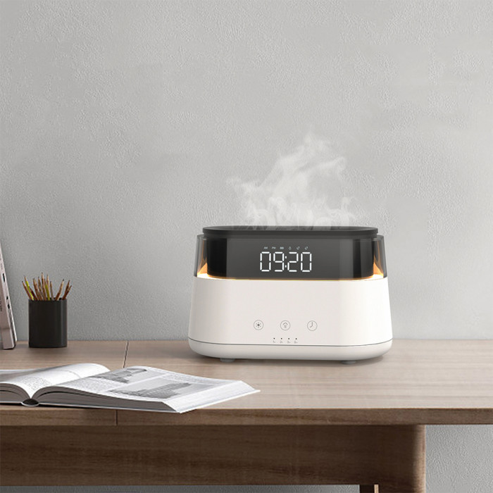 Светодиодный USB увлажнитель-ароматизатор Brava с часами с RGB подсветкой Светодиодный USB увлажнитель-ароматизатор Brava с часами с RGB подсветкой