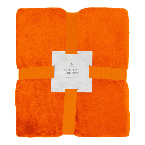 Плед мягкий флисовый Super Soft  Comfort Travel, 125*170 см, оранжевый