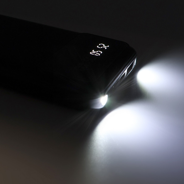 Внешний аккумулятор Dorado 10 000 mAh с фонариком, черный Внешний аккумулятор Dorado 10 000 mAh с фонариком, черный