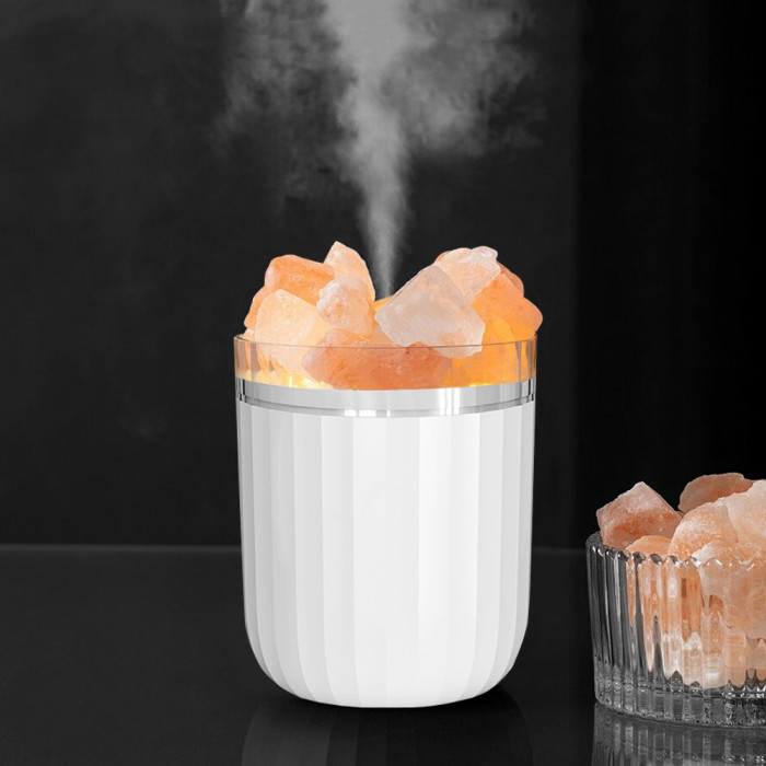 Светодиодный арома-увлажнитель с кристаллами соли Crystal Fog, белый Светодиодный арома-увлажнитель с кристаллами соли Crystal Fog, белый