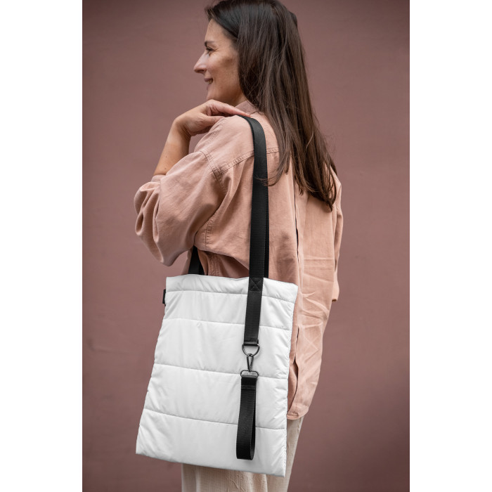 Шоппер Superbag Bubble, с магнитной кнопкой (белый с черным)