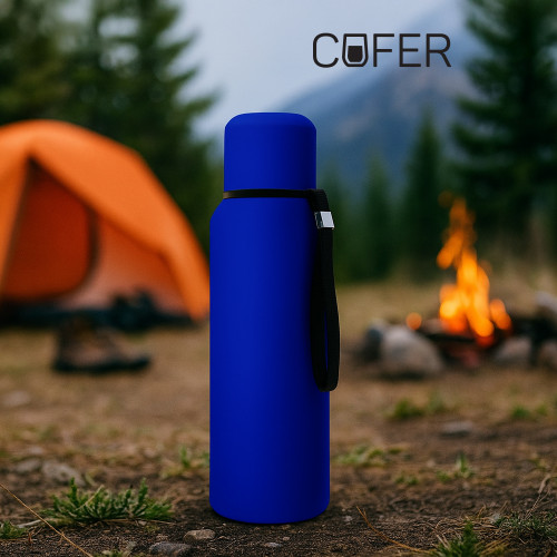 Термос Travel софт-тач 750мл (синий)