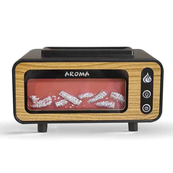 Светодиодный USB увлажнитель-аромадиффузор Vintage Fireplace, коричневый Светодиодный USB увлажнитель-аромадиффузор Vintage Fireplace, коричневый