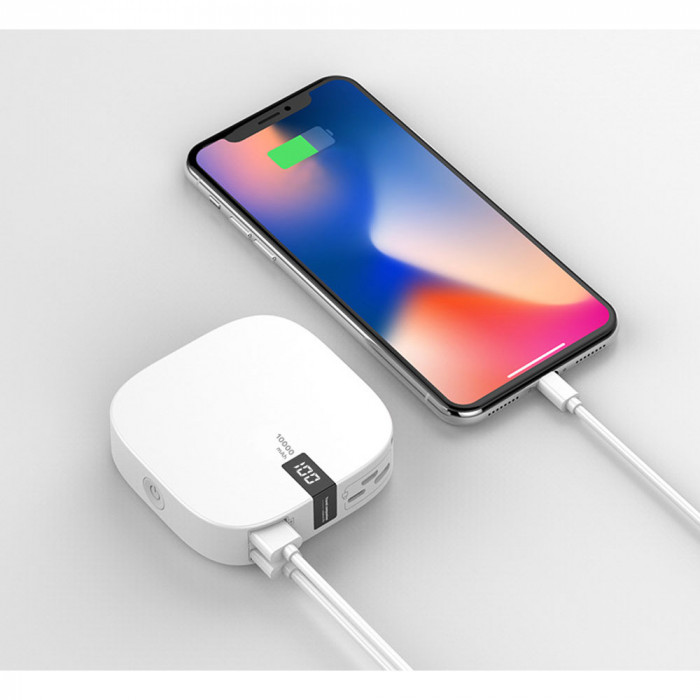 Внешний аккумулятор Revil, 10000 mAh, белый Внешний аккумулятор Revil, 10000 mAh, белый