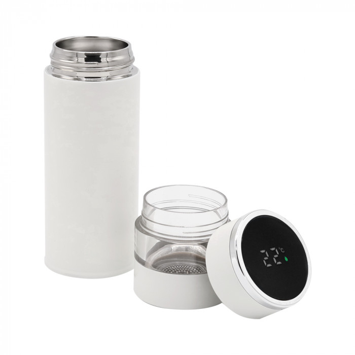 Термос Amber с инфьюзером и дисплеем, белый