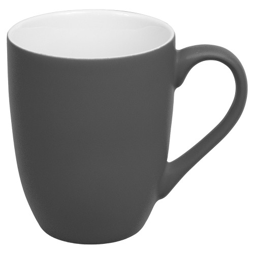 Кружка фарфоровая Casa Grande Tulip Soft софт тач, серая/белая, 350 мл